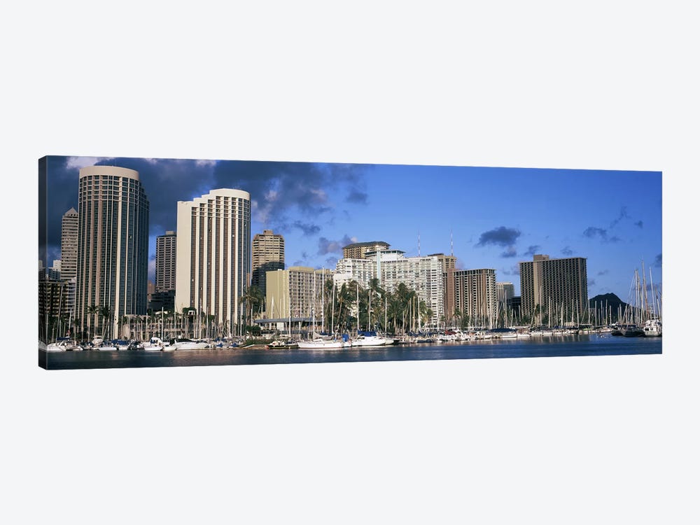 Boats docked at a harbor, Honolulu, Hawaii, USA 2010 by Panoramic Images 1-piece Canvas Print