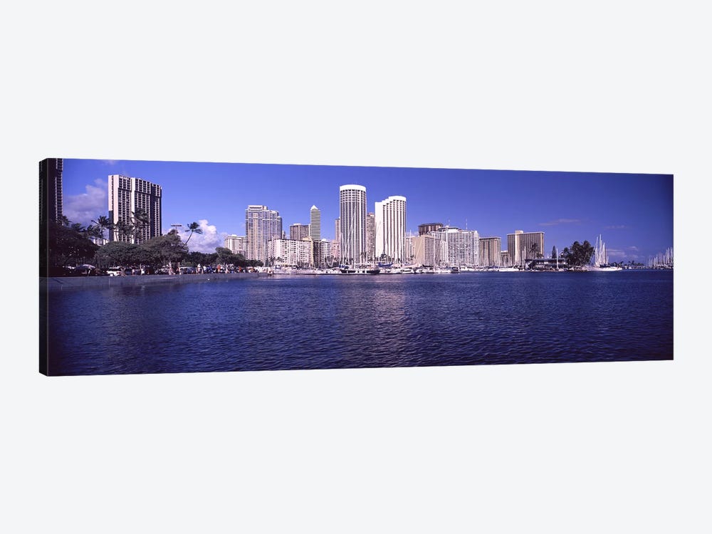 Skyscrapers at the waterfront, Honolulu, Hawaii, USA by Panoramic Images 1-piece Canvas Wall Art