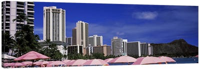 Skyscrapers at the waterfront, Honolulu, Oahu, Hawaii, USA Canvas Art Print - Hawaii Art
