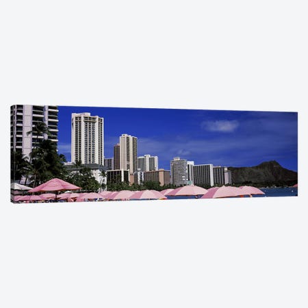 Skyscrapers at the waterfront, Honolulu, Oahu, Hawaii, USA Canvas Print #PIM9220} by Panoramic Images Canvas Wall Art