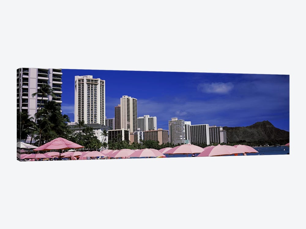 Skyscrapers at the waterfront, Honolulu, Oahu, Hawaii, USA by Panoramic Images 1-piece Canvas Artwork