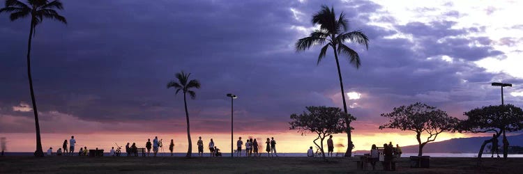 Tourists on the beach, Honolulu, Oahu, Hawaii, USA