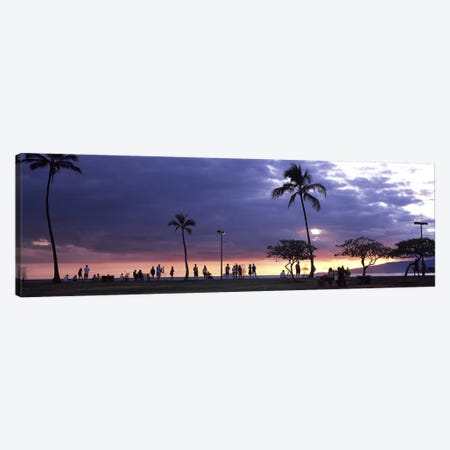 Tourists on the beach, Honolulu, Oahu, Hawaii, USA Canvas Print #PIM9224} by Panoramic Images Canvas Art Print