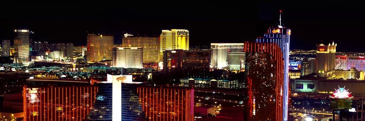 High angle view of a city at night, Las Vegas, Clark County, Nevada, USA 2011