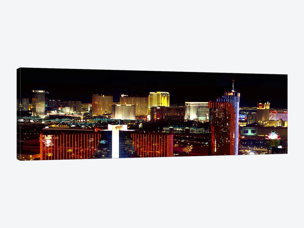 High angle view of a city at night, Las Vegas, Clark County, Nevada, USA 2011 by Panoramic Images 1-piece Canvas Art