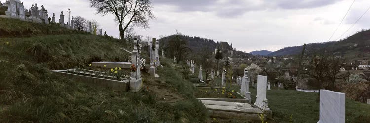 Tombstone in a cemetery, Saxon Church, Biertan, Transylvania, Mures County, Romania by Panoramic Images wall art