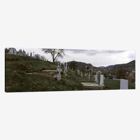 Tombstone in a cemetery, Saxon Church, Biertan, Transylvania, Mures County, Romania Canvas Print #PIM9228} by Panoramic Images Canvas Art