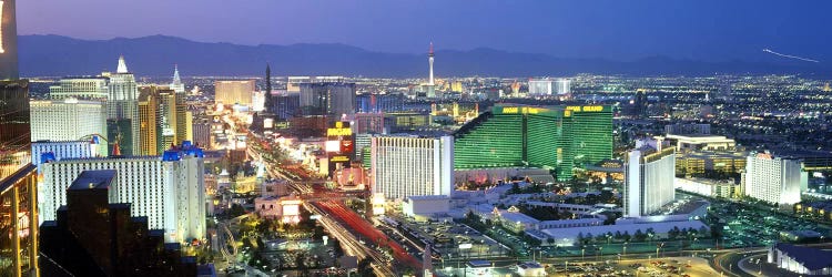 Buildings lit up at dusk in a city, Las Vegas, Clark County, Nevada, USA #2