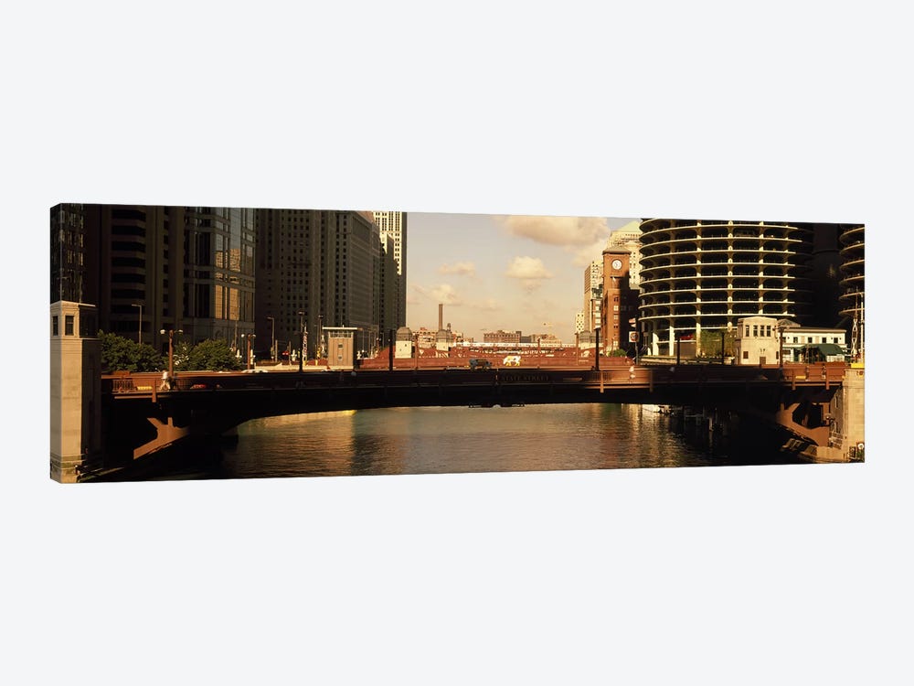 Buildings at the waterfront, Marina Towers, Chicago River, Chicago, Cook County, Illinois, USA by Panoramic Images 1-piece Canvas Art Print