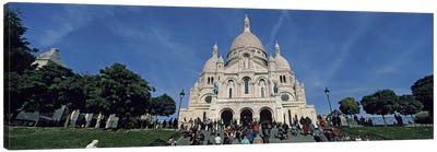 Crowd at a basilica, Basilique Du Sacre Coeur, Montmartre, Paris, Ile-de-France, France Canvas Art Print - Dome Art