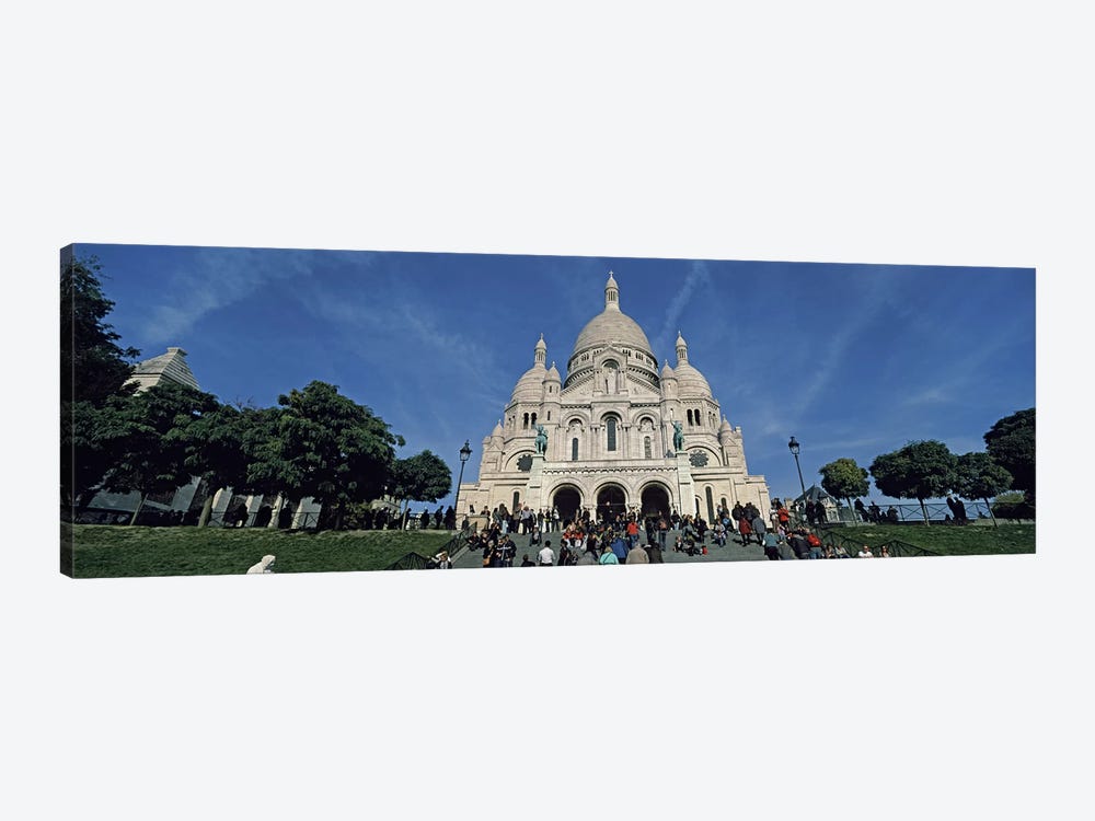 Crowd at a basilica, Basilique Du Sacre Coeur, Montmartre, Paris, Ile-de-France, France by Panoramic Images 1-piece Canvas Artwork