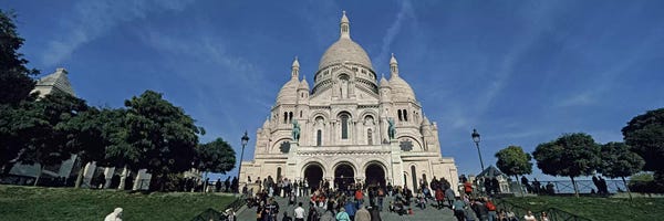 Domes: Crowd at a basilica, Basilique Du Sacre Coeur, Montmartre, Paris, Ile-de-France, France by Panoramic Images