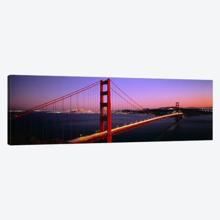 Night Golden Gate Bridge San Francisco CA USA Canvas Print #PIM923} by Panoramic Images Art Print