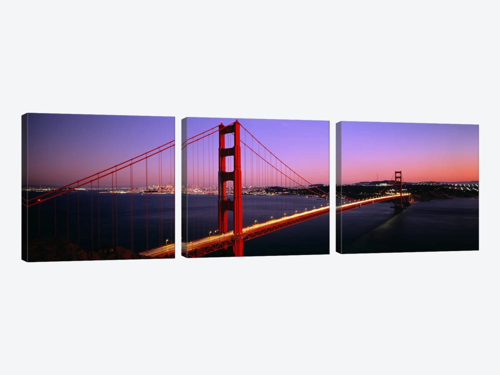 Night Golden Gate Bridge San Francisco CA USA by Panoramic Images 3-piece Art Print