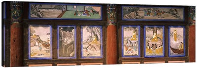 Paintings in a Buddhist temple, Kayasan Mountains, Haeinsa Temple, Gyeongsang Province, South Korea Canvas Art Print - South Korea