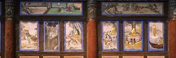 South Korea: Paintings in a Buddhist temple, Kayasan Mountains, Haeinsa Temple, Gyeongsang Province, South Korea by Panoramic Images
