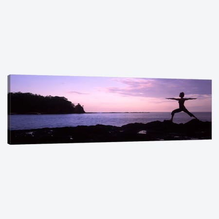 Rear view of a woman exercising on the coast, La Punta, Papagayo Peninsula, Costa Rica #2 Canvas Print #PIM9257} by Panoramic Images Canvas Artwork