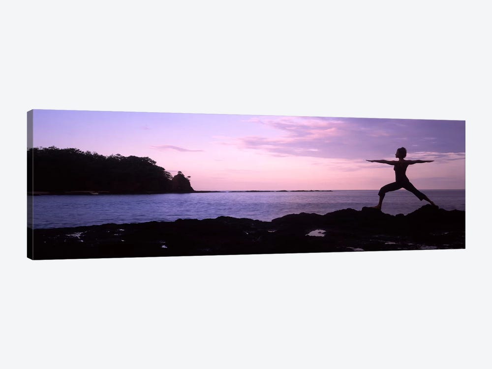 Rear view of a woman exercising on the coast, La Punta, Papagayo Peninsula, Costa Rica #2 by Panoramic Images 1-piece Canvas Artwork