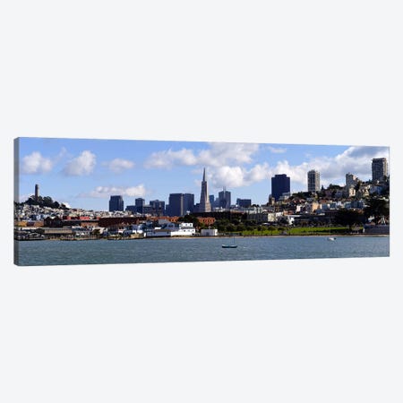 City at the waterfront, Coit Tower, Telegraph Hill, San Francisco, California, USA Canvas Print #PIM9259} by Panoramic Images Art Print
