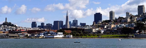 City at the waterfront, Coit Tower, Telegraph Hill, San Francisco, California, USA