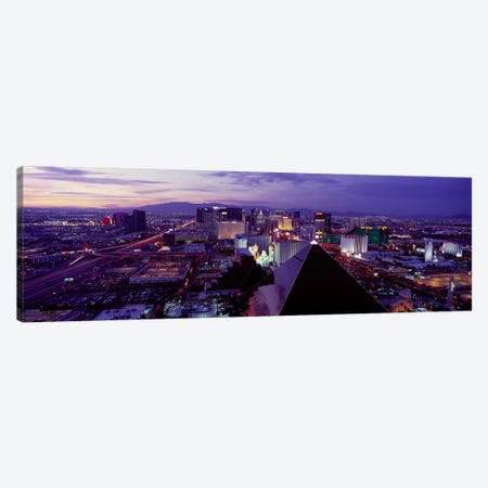 City lit up at dusk, Las Vegas, Clark County, Nevada, USA Canvas Print #PIM9263} by Panoramic Images Canvas Artwork