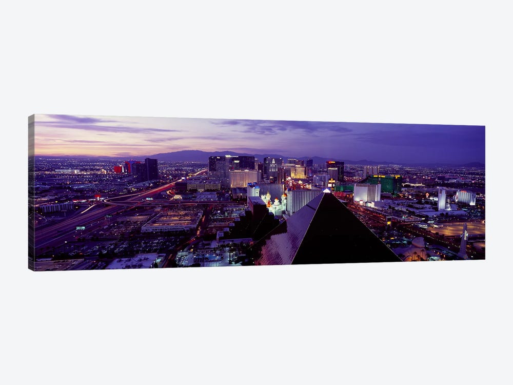 City lit up at dusk, Las Vegas, Clark County, Nevada, USA by Panoramic Images 1-piece Canvas Print