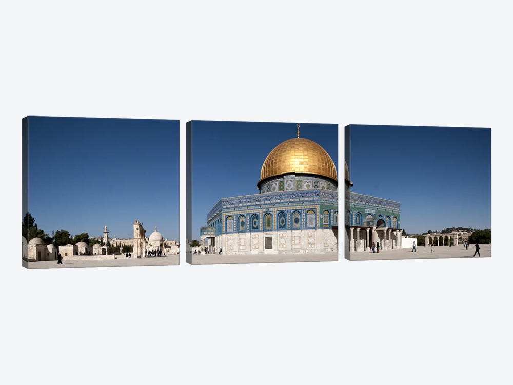 Town square, Dome Of the Rock, Temple Mount, Jerusalem, Israel by Panoramic Images 3-piece Canvas Artwork