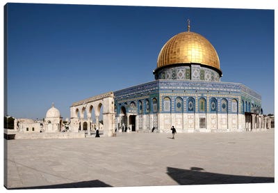Town square, Dome Of the Rock, Temple Mount, Jerusalem, Israel #2 Canvas Art Print - Churches & Places of Worship