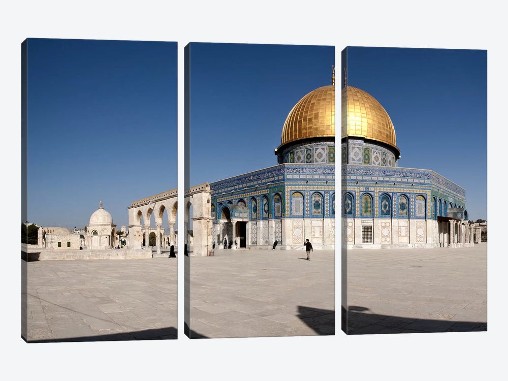 Town square, Dome Of the Rock, Temple Mount, Jerusalem, Israel #2 by Panoramic Images 3-piece Art Print