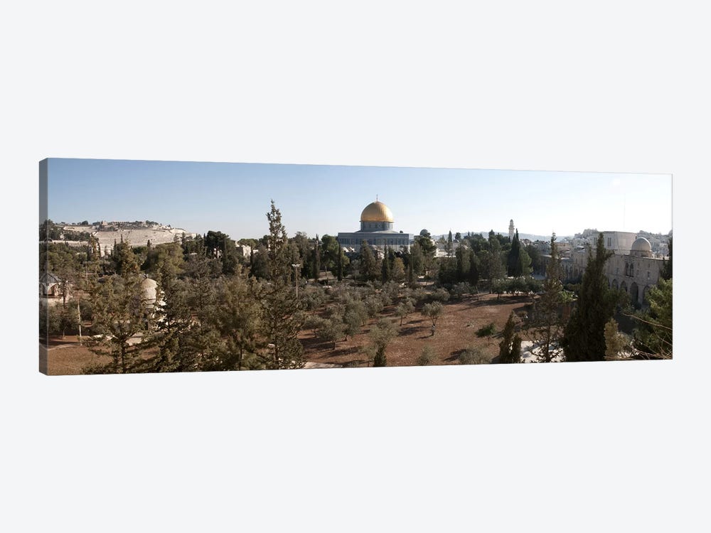 Trees with mosque in the background, Dome Of the Rock, Temple Mount, Jerusalem, Israel by Panoramic Images 1-piece Canvas Wall Art