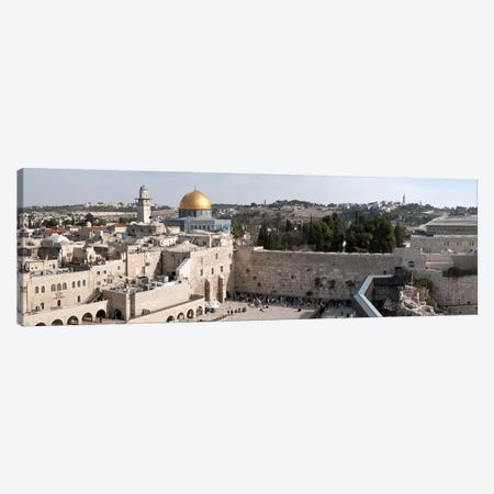 Tourists praying at a wall, Wailing Wall, Dome Of the Rock, Temple Mount, Jerusalem, Israel Canvas Print #PIM9269} by Panoramic Images Canvas Wall Art
