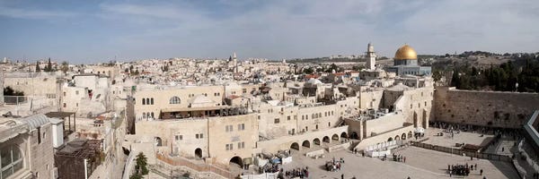 Wonders Of The World: Tourists praying at a wall, Wailing Wall, Dome Of the Rock, Temple Mount, Jerusalem, Israel #2 by Panoramic Images