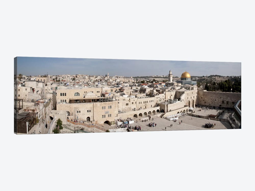 Tourists praying at a wall, Wailing Wall, Dome Of the Rock, Temple Mount, Jerusalem, Israel #3 by Panoramic Images 1-piece Canvas Art