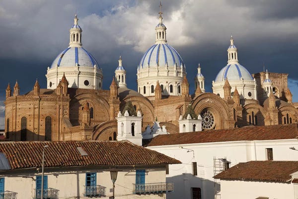 Domes: Low angle view of a cathedral, Immaculate Conception Cathedral, Cuenca, Azuay Province, Ecuador by Panoramic Images