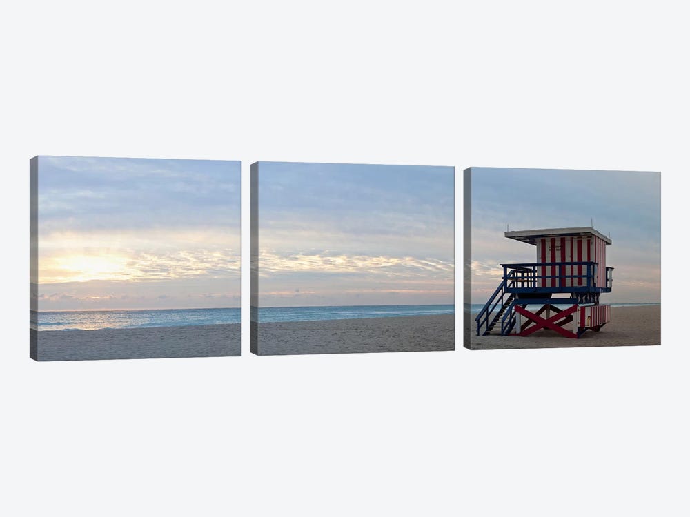 Lifeguard on the beach, Miami, Miami-Dade County, Florida, USA by Panoramic Images 3-piece Canvas Print