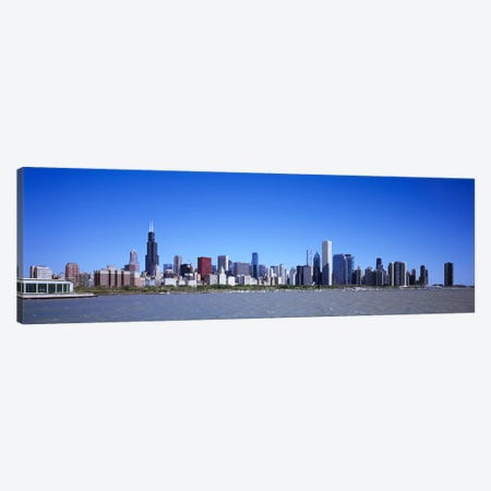 Skyscrapers at the waterfront, Willis Tower, Shedd Aquarium, Chicago, Cook County, Illinois, USA 2011 Canvas Print #PIM9279} by Panoramic Images Canvas Print