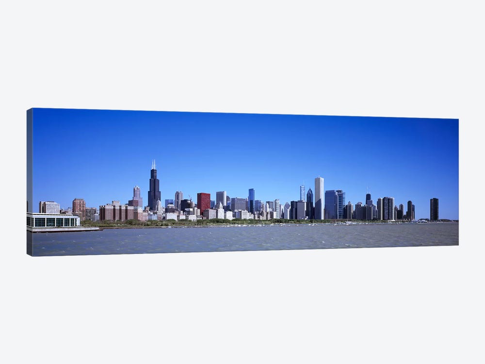 Skyscrapers at the waterfront, Willis Tower, Shedd Aquarium, Chicago, Cook County, Illinois, USA 2011 by Panoramic Images 1-piece Canvas Wall Art