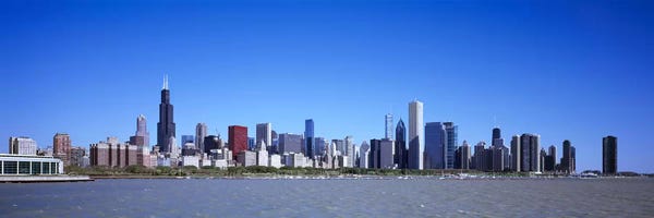 Chicago Skylines: Skyscrapers at the waterfront, Willis Tower, Shedd Aquarium, Chicago, Cook County, Illinois, USA 2011 by Panoramic Images