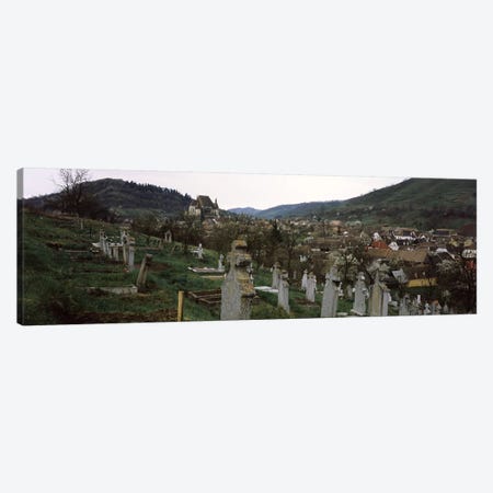 Tombstones in a cemetery, Saxon Church, Biertan, Sibiu County, Transylvania, Romania Canvas Print #PIM9283} by Panoramic Images Canvas Artwork