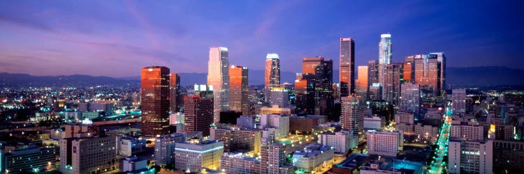 NightSkyline, Cityscape, Los Angeles, California, USA