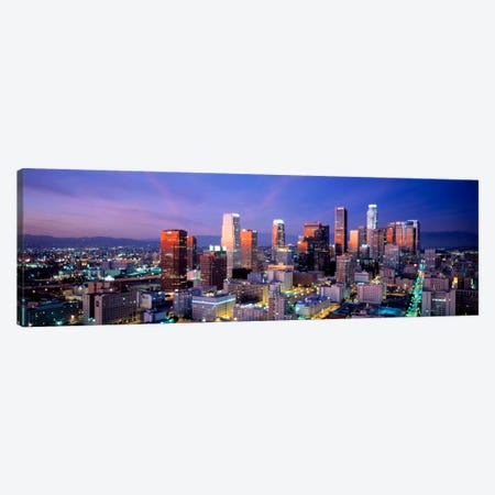 NightSkyline, Cityscape, Los Angeles, California, USA Canvas Print #PIM929} by Panoramic Images Canvas Art Print