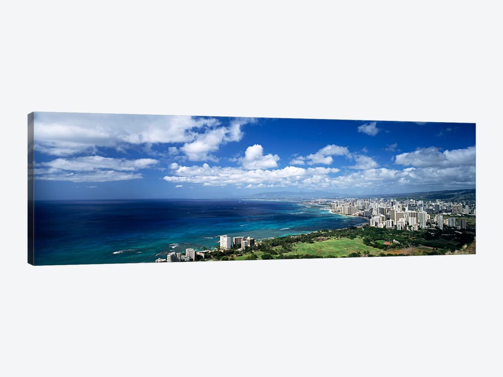 High angle view of skyscrapers at the waterfront, Honolulu, Oahu, Hawaii Islands, USA by Panoramic Images 1-piece Canvas Print