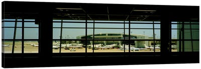 Airport viewed from inside the terminal, Dallas Fort Worth International Airport, Dallas, Texas, USA Canvas Art Print - Dallas Art
