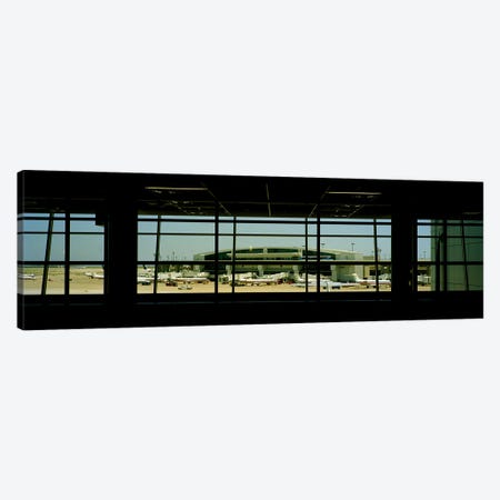 Airport viewed from inside the terminal, Dallas Fort Worth International Airport, Dallas, Texas, USA Canvas Print #PIM9302} by Panoramic Images Canvas Print