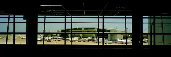 Dallas: Airport viewed from inside the terminal, Dallas Fort Worth International Airport, Dallas, Texas, USA by Panoramic Images
