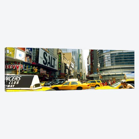 Traffic in a city, 42nd Street, Eighth Avenue, Times Square, Manhattan, New York City, New York State, USA Canvas Print #PIM9304} by Panoramic Images Canvas Artwork