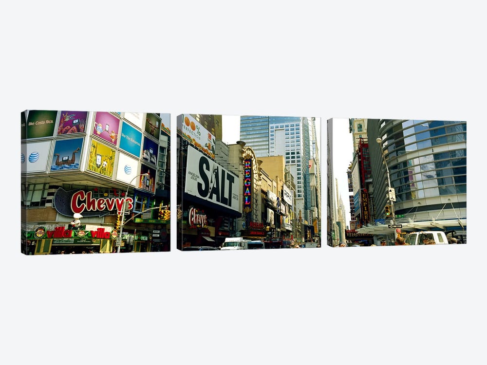 Traffic in a city, 42nd Street, Eighth Avenue, Times Square, Manhattan, New York City, New York State, USA #2 by Panoramic Images 3-piece Canvas Art