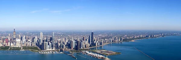 Chicago Skylines: Aerial view of a cityscape, Trump International Hotel And Tower, Willis Tower, Chicago, Cook County, Illinois, USA #2 by Panoramic Images
