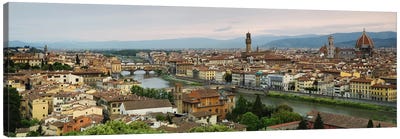 Buildings in a city, Ponte Vecchio, Arno River, Duomo Santa Maria Del Fiore, Florence, Tuscany, Italy Canvas Art Print - Christian Art