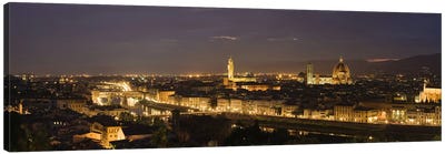 Buildings in a city, Ponte Vecchio, Arno River, Duomo Santa Maria Del Fiore, Florence, Tuscany, Italy Canvas Art Print - Florence Art